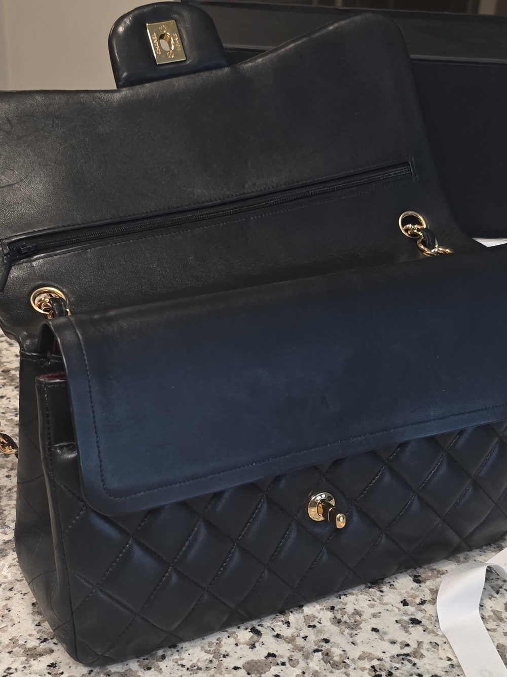 Chanel Quilted Classic Flap Bag in Black with Gold Chain - Picture 7 of 16